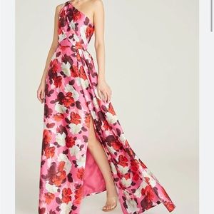 One Shoulder Floral Gown